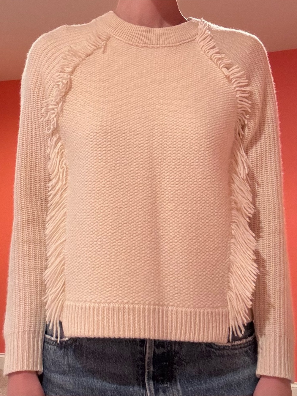 White + Warren 100% Cashmere Cream Sweater size S